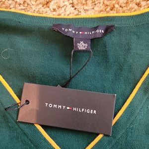 Tommy Hilfiger, XL, V-neck Green Sweater